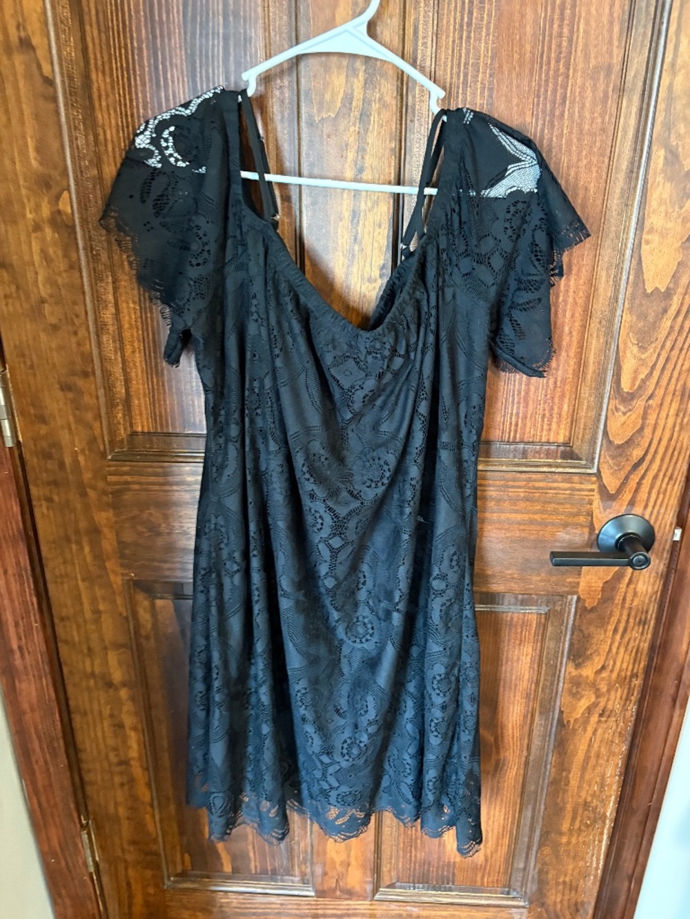 No Comment Plus black lace off the shoulder mini dress size 1XL, worn twice